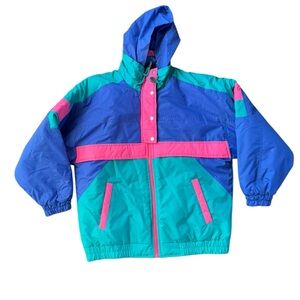 Vintage Current Seen 80s 90s Color Block Jacket Size L